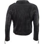 Men’s Real Leather Asymmetric Zip Fashion Biker Jacket - Image 2