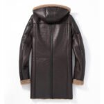 Men's Shearling Sheepskin Hooded Parka Winter Coat - Image 2