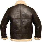 Men's Shearling Sheepskin Leather Flying Aviator Jacket - Image 3