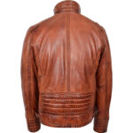 Men's Sherpa Lined Brown Leather Jacket - Image 2