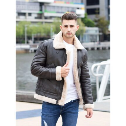 Men's Airforce Style Shearling Leather Jacket