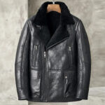 Men's Black B3 Shearling Bomber Jacket - Sheepskin Coat