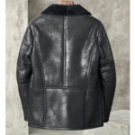 Men's Black B3 Shearling Bomber Jacket - Sheepskin Coat - Image 2