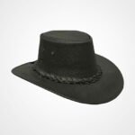 Men's Black Lambskin Leather Cowboy Hat - Image 2