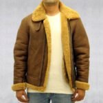 Men's Brown Aviator B3 Sheepskin Leather Jacket - Image 2