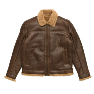 Men's Brown Aviator Shearling Leather Bomber Jacket
