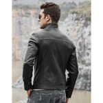 Men's Classic Motorcycle Leather Jacket - Image 2