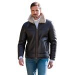 Men's Flying Sheepskin Shearling Leather Jacket