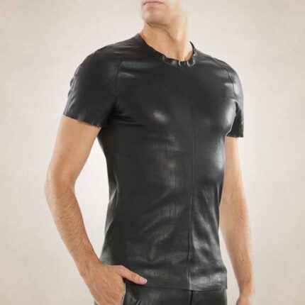 Men's Premium Lambskin Leather T-Shirt