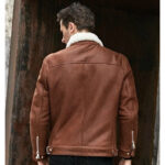Men's B3 Shearling Jacket - Turn-Down Collar Winter Short Coat - Image 3
