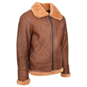 Men's Vintage B3 Shearling Flying Style Sheepskin Jacket