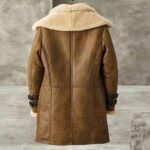 Men's Vintage Brown Shearling B7 Bomber Long Fur Coat - Image 2