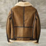 Men's Vintage Brown Sheepskin Flying Leather B3 Bomber Jacket - Image 2