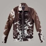 Natural Cowhide Leather Jacket With Hair On Hide Finish - Image 2