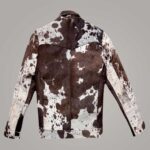 Natural Cowhide Leather Jacket With Hair On Hide Finish - Image 3