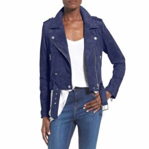 Nubuck Leather Women Slim Fit Biker Jackets