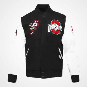Ohio State Varsity Jacket with Leather Sleeves