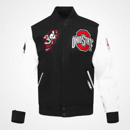 Ohio State Varsity Jacket with Leather Sleeves
