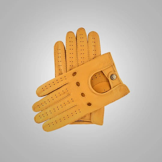 PremiumMensDeerskinLeatherDrivingGloves Premium Men’s Deerskin Leather Driving Gloves - Image 1