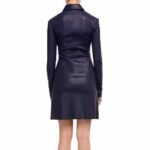 Genuine Leather Elegant Party Mini Dress For Women - Image 2