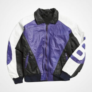Purple and White 8 Ball Leather Jacket