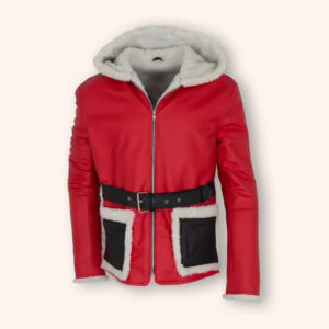 Red and Black Santa Claus Leather Jacket