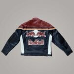 Mens Vintage Red Bull Motorcycle Leather Jacket - Image 2