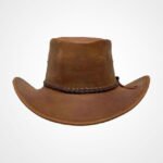 Men’s Handmade Western Brown Leather Cowboy Hat