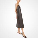Vegan Leather Sleeveless Slit Dress – Spring Summer 2025 - Image 2