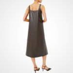 Vegan Leather Sleeveless Slit Dress – Spring Summer 2025 - Image 3