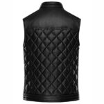 Smart and Stylish Black Leather Vest for Men - Image 2