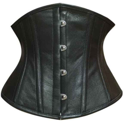 Steel Boned Heavy Duty Underbust Corset Genuine Leather Waist Trainer Corset
