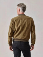 Men’s Genuine Tan Suede Leather Bomber Biker Jacket - Slim Fit - Image 2