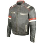 Vintage Cafe Racer Distressed Black Biker Leather Jacket for Men - Image 2