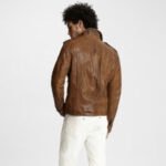Vintage Leather Biker Jacket For Men - Image 3