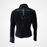 Vintage Scully Turquoise Fringed Cowgirl Leather Jacket - Image 2