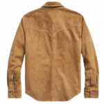 Western Cowboy Vintage Suede Leather Trucker Shirt Jacket - Image 2