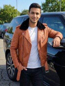Genuine Black Biker Leather Jacket photo review