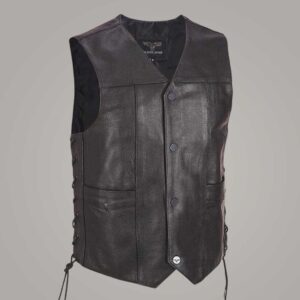 Wilsons Leather Lace Up Motorcycle Vest for Men