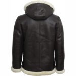 Women B3 Flight Black Aviator Shearling Leather Jacket with Hood - Image 5