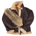 Women B3 RAF Aviator Shearling Sherpa Lined Leather Jacket - Image 2