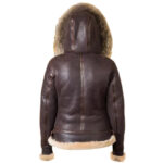 Women B3 RAF Aviator Shearling Sherpa Lined Leather Jacket - Image 3