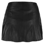 Women Bloom Leather Skirt Black - Image 3