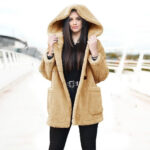 Women Shearling Jacket Oversize Hooded Teddy Coat