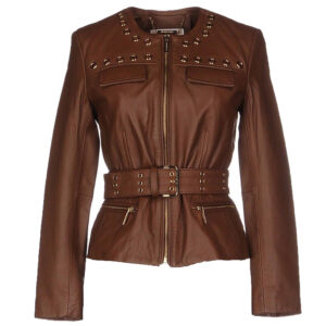 Women Genuine Leather Biker Jacket