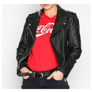 Women Slim Fit Fashion Biker Leather Jacket