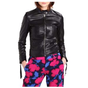 Women Slim Fit Fashion Genuine Leather Jacket