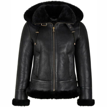 Women's B3 Bomber Classic Shearling Jacket with Hood