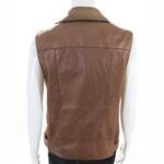 Women's Belted Lambskin Leather Motorcycle Vest - Image 2