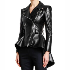 Women's Black Lambskin Leather Coat